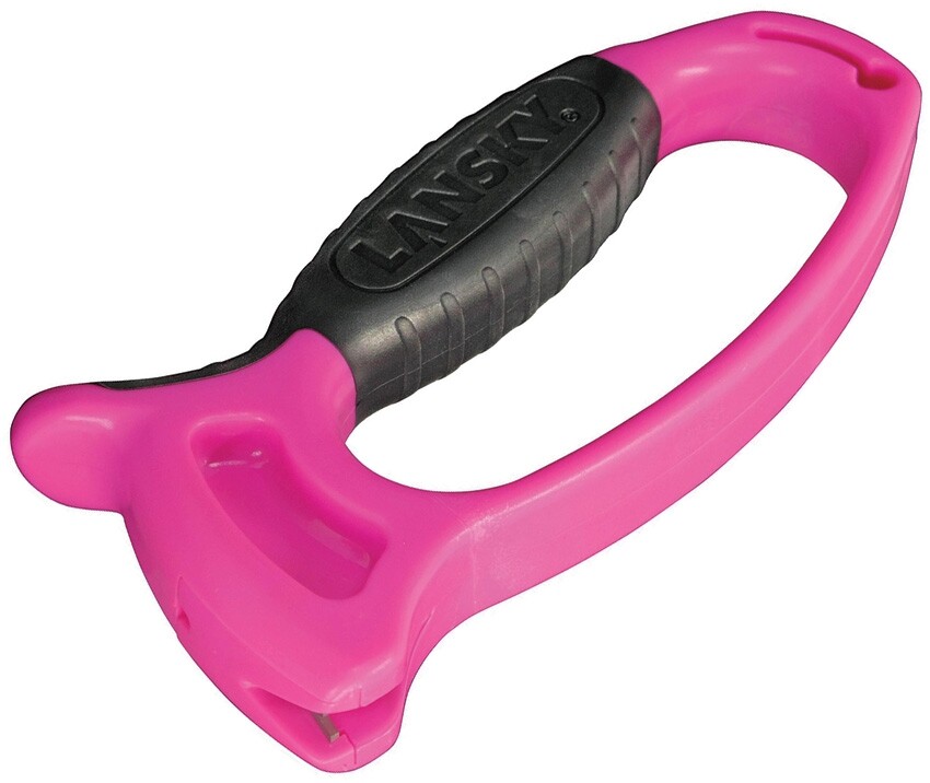 Lansky Sharpener Deluxe Quick Edge Pink Handle / Non-Slip Grip Rubberized Insert