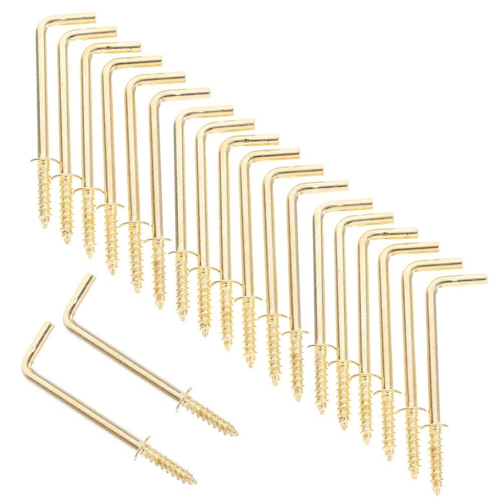 30 Pcs Right Angle Hook Hanging Screw Hooks Shape for Heavy Duty