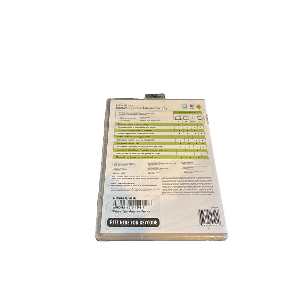 Webroot SecureAnywhere Internet Security - Full Version for Windows & Mac...