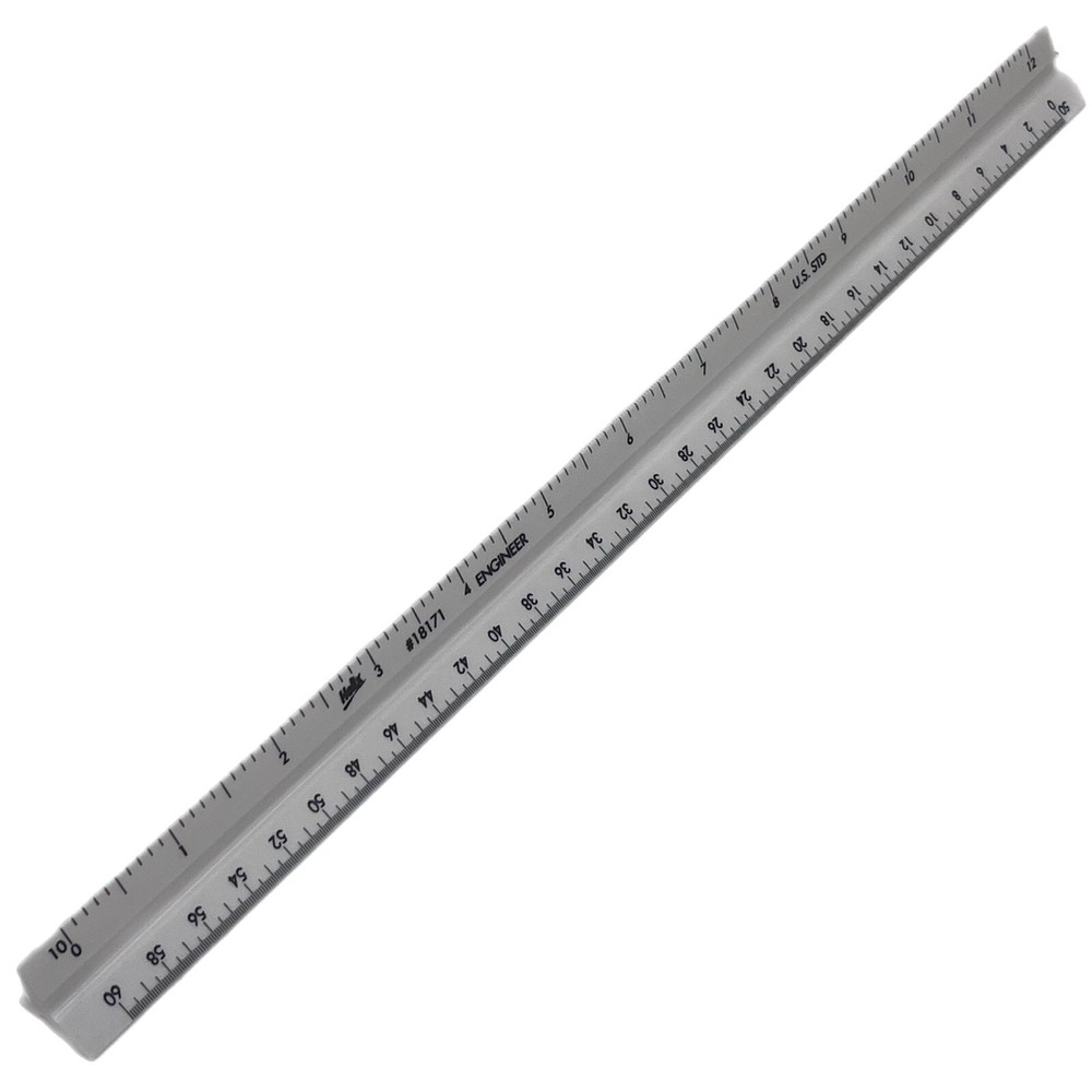 HELIX 18171 Engineer Ruler Student U.S. STD White