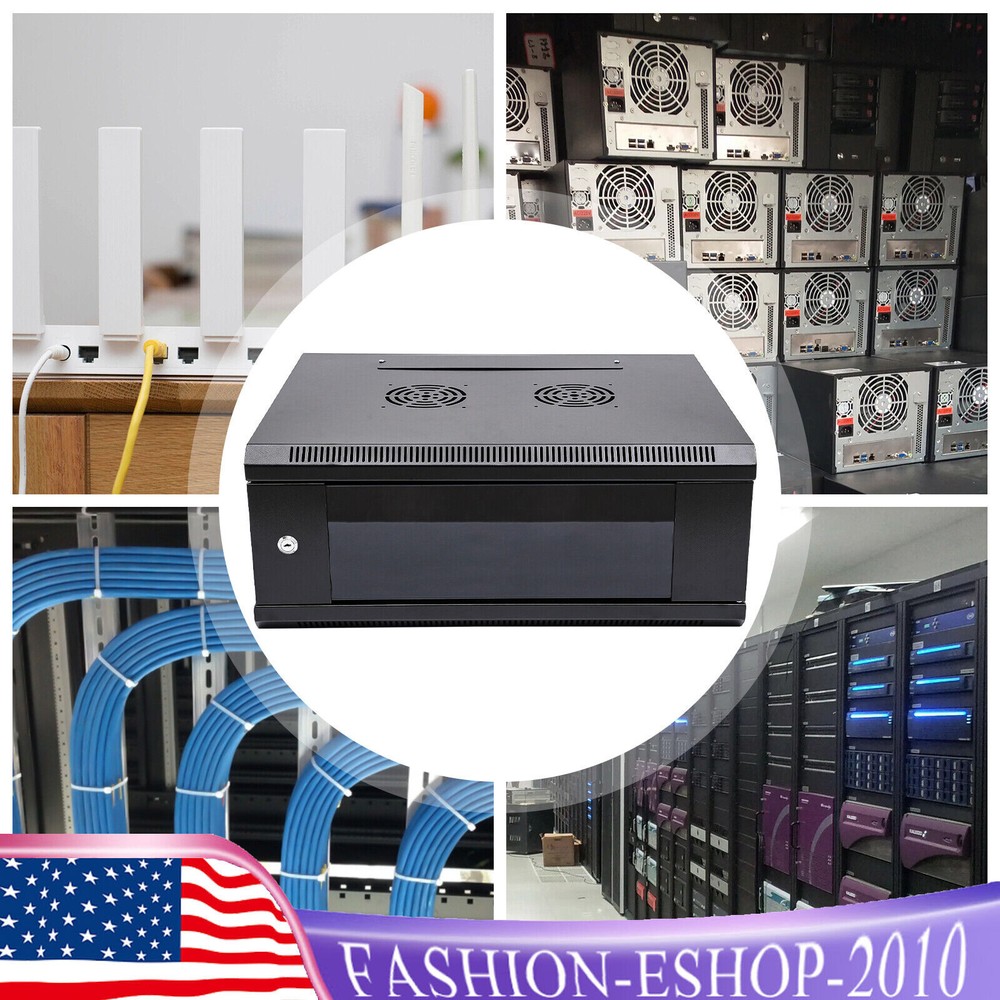 4U Server Cabinet Case Wall Mounted Network Server Data Cabinet Enclosure Rack