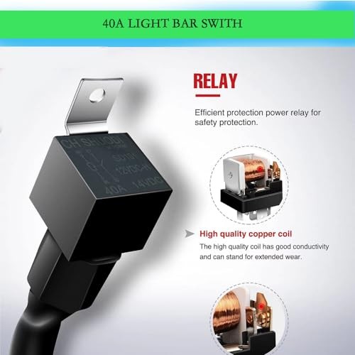 12V Strobe Light Bar Automotive Push Button Switch with Harness Car Light