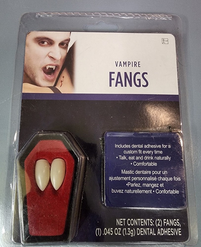 Fun World Vampire Fangs With Dental Adhesive