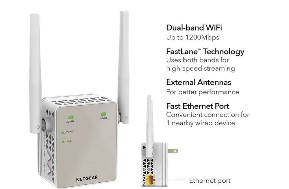 NETGEAR AC1200 Wi-Fi Range Extender - EX6120