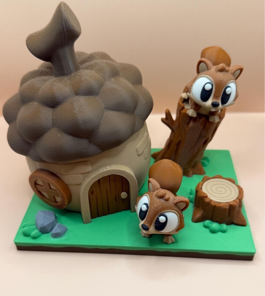 3D Printed Jiggle Pet Squirrel Playset