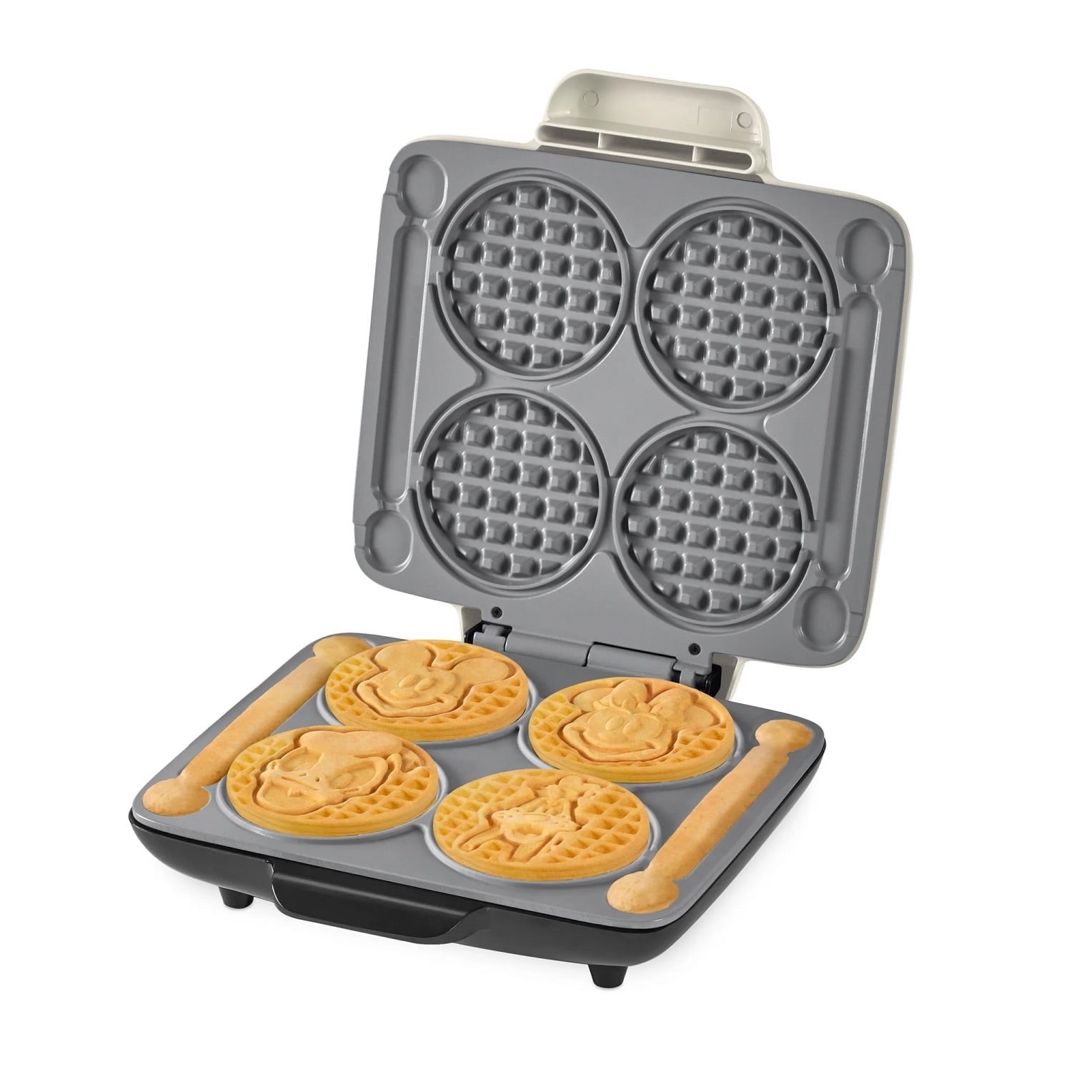 Disney DASH No-Drip Novelty Waffle Maker 4 Mini Ceramic Nonstick White