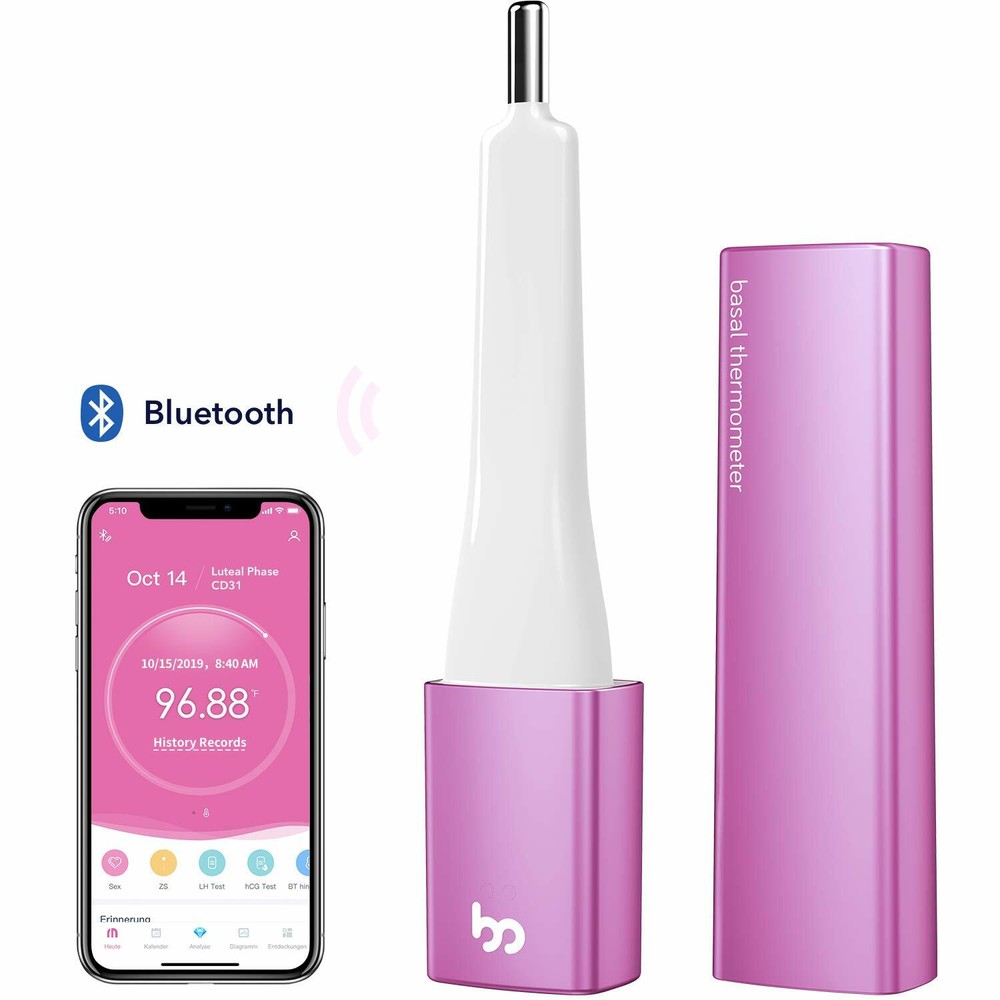 Basal Thermometer for Ovulation, Intelligent Quiet Bluetooth Thermometer Purple