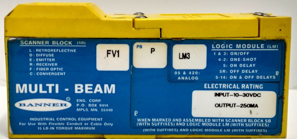 Banner Engineering FV1-P-LM3 Scanner Block