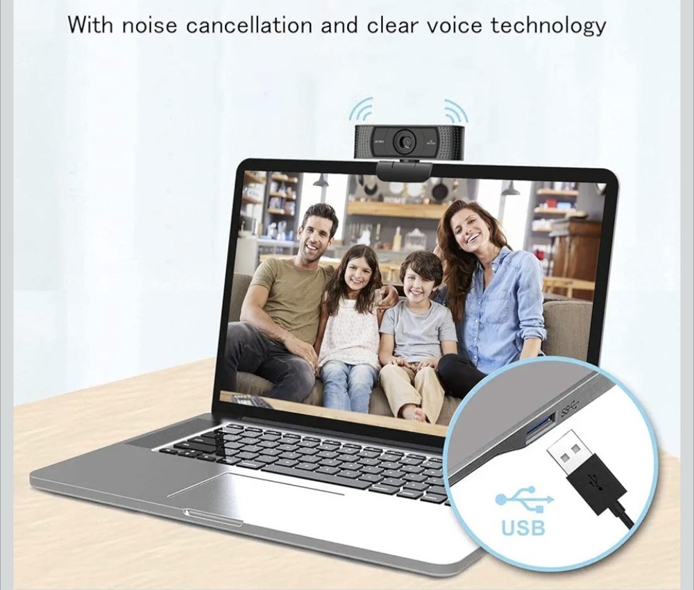 JETAKU Full HD1080P Webcam, Streaming Web Camera with Microphone, Privacy Cover