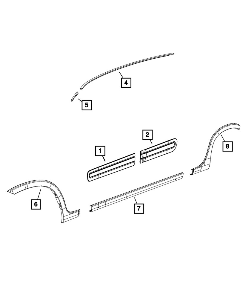 Genuine Mopar Side Sill Molding Left 5QW88TZZAA
