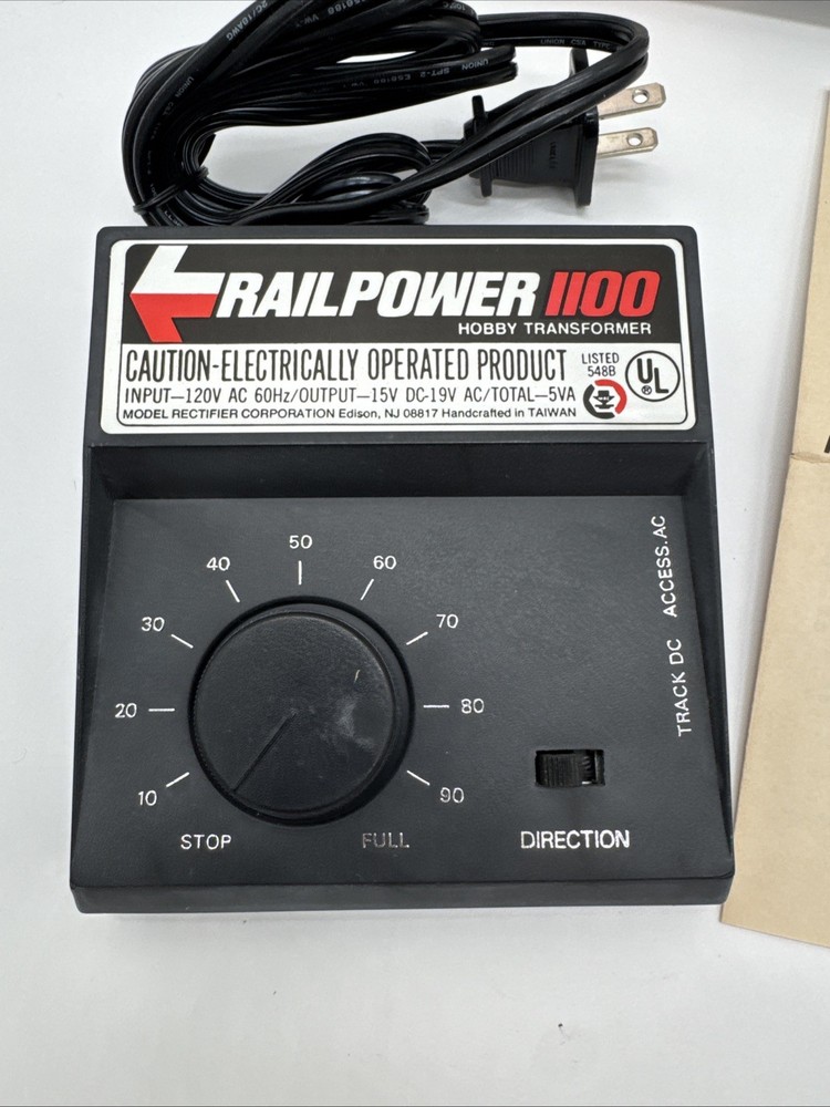 Railpower 1100 Hobby Transformer Powerpack for Model Railroad
