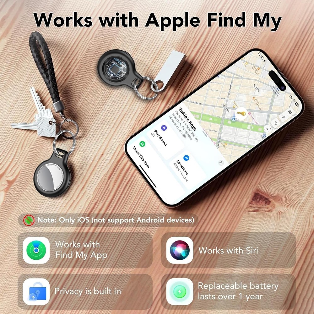 Tracker Tags - 1 Pack, Bluetooth Tracker for iPhone ipad Find My(iOS Only), Key