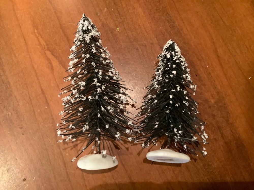 Lemax 2 Mini Christmas Tree Small Pine Tree Table Xmas Decor 3-4”