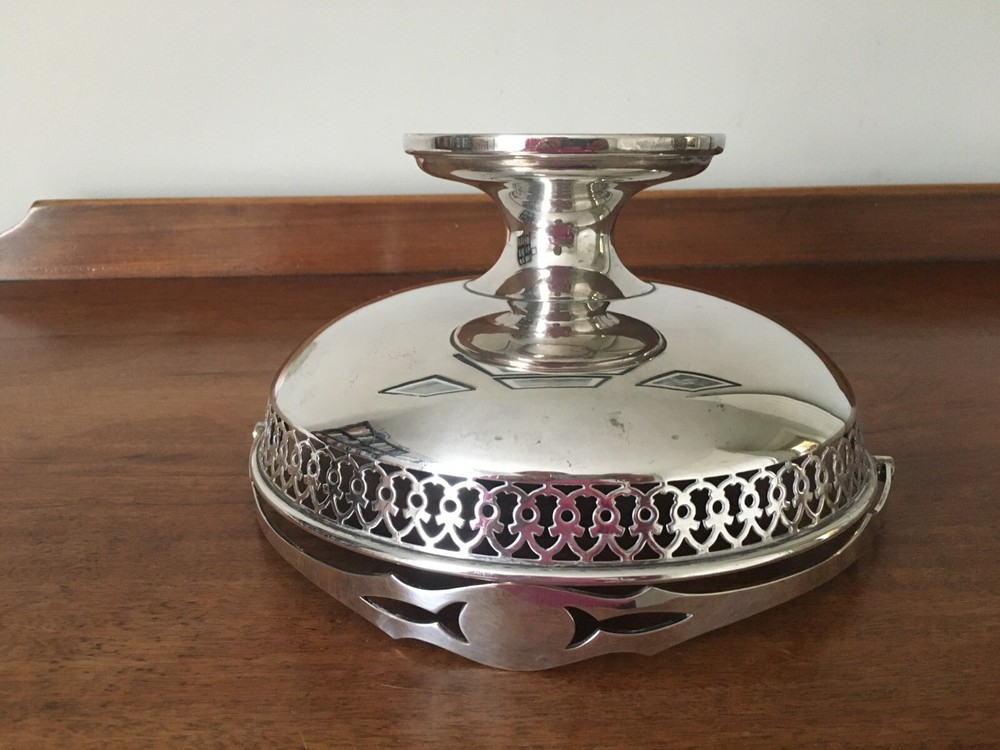 Walker and Hall Silver Plated Swing Handled Footed Basket - 1925