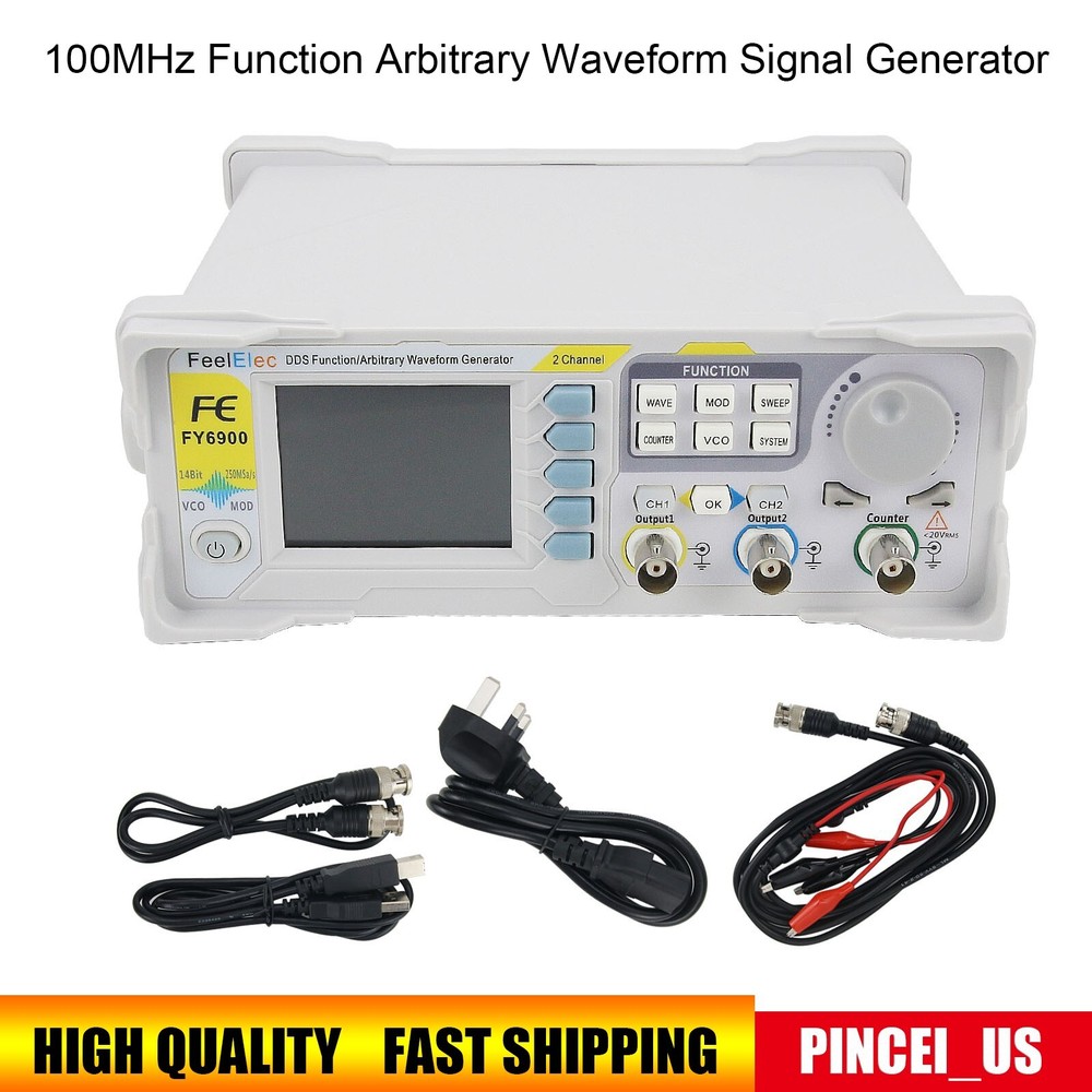 FY6900-100M 100MHz Function Arbitrary Waveform Signal Generator DDS 2-CH Counter