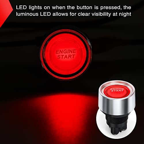 Start Engine Button 12V DC 50A SPST on Off Momentary Red Start Engine Button
