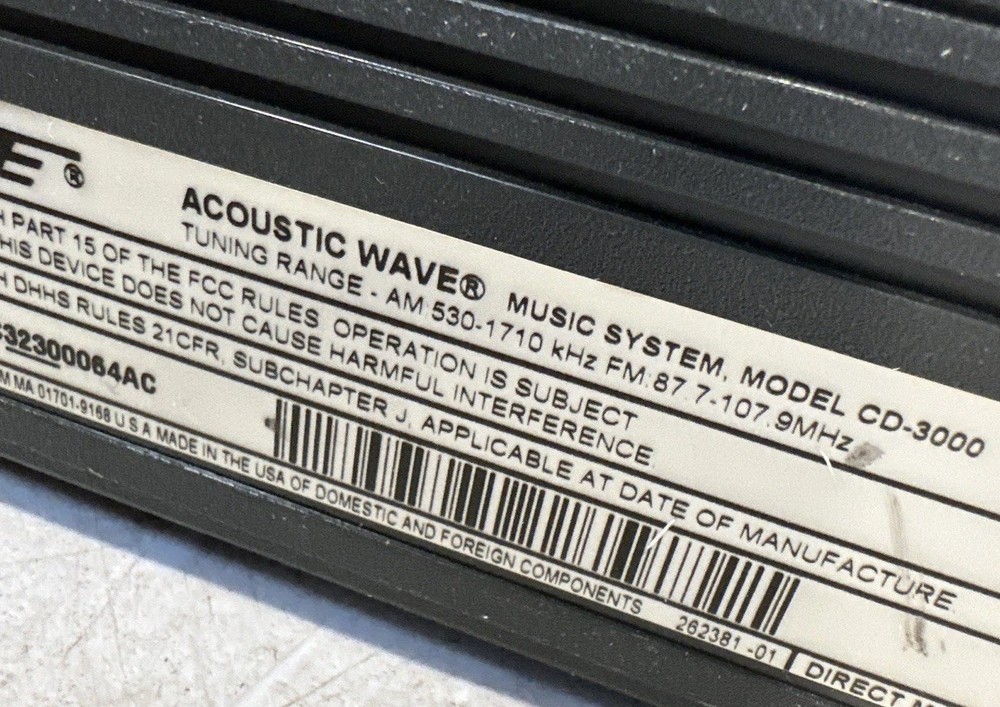 Bose Acoustic Wave CD-3000 Audio System AM/FM CD Player With Remote Serviced