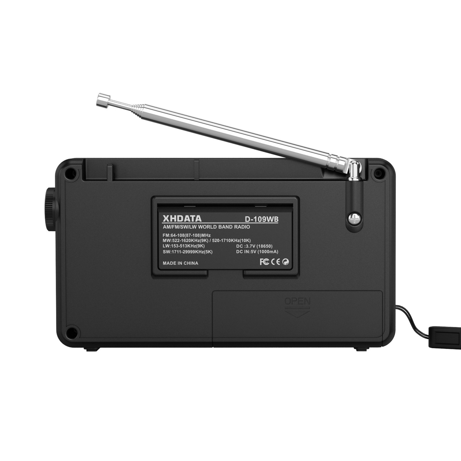 XHDATA D109WB Portable Digital Radio FM/MW/LW/SW Bluetooth Global Band Earphone