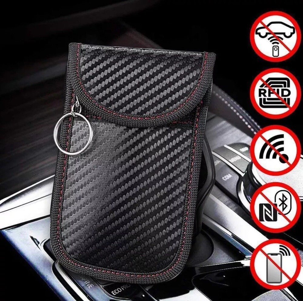 2 Pack Car Key Signal Blocker Case Faraday Cage Pouch Keyless RFID Blocking Bag