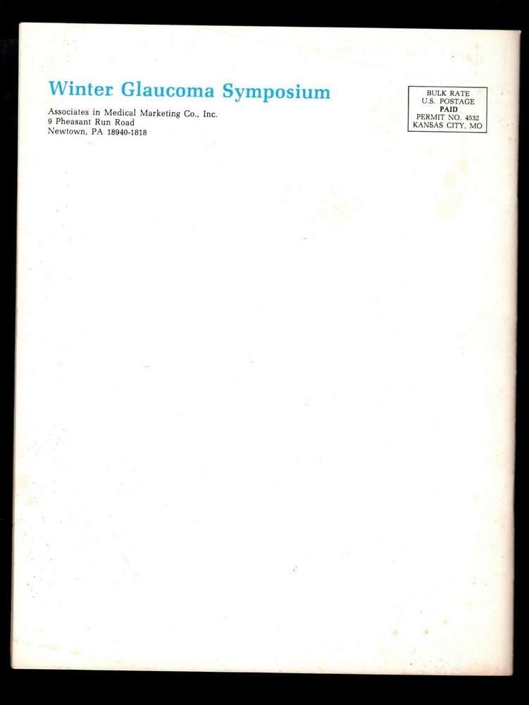 Third Annual Winter Glaucoma Symposium - Cancun, Mexico 1987 - Synopsis Program