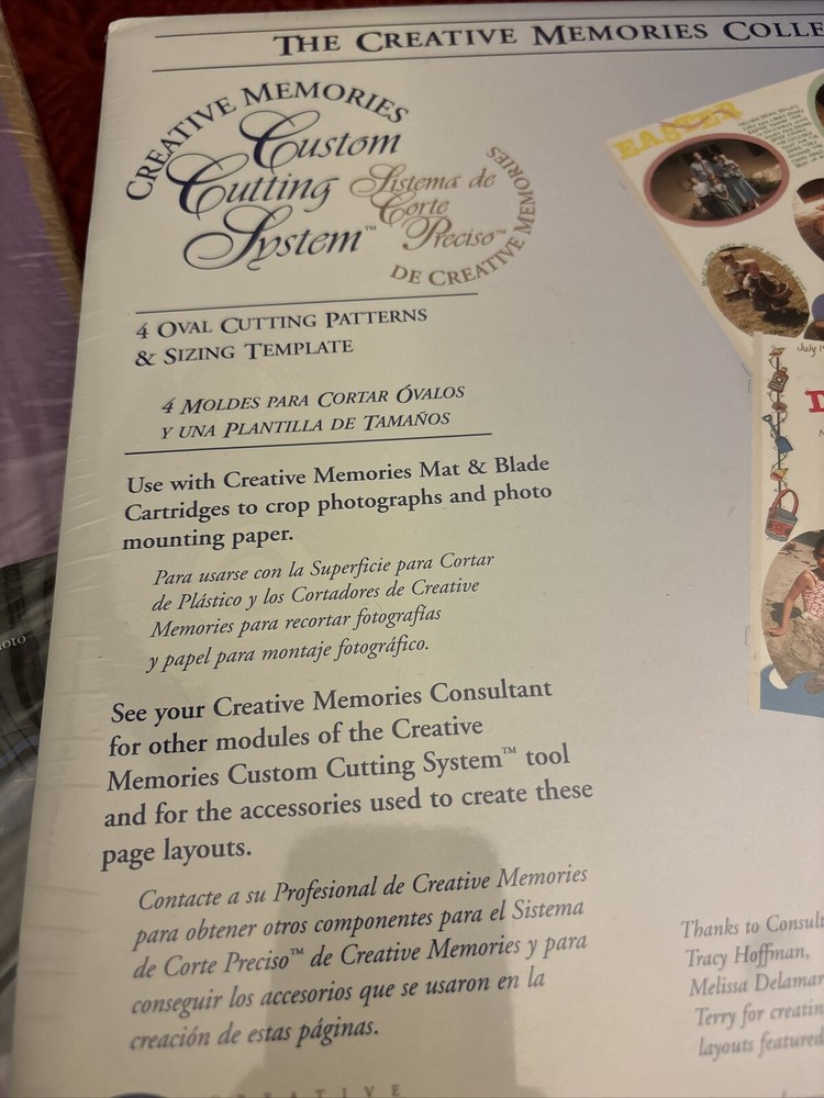 Creative Memories Custom Cutting System 3 Blade Cartridges & Mat + Oval Patterns