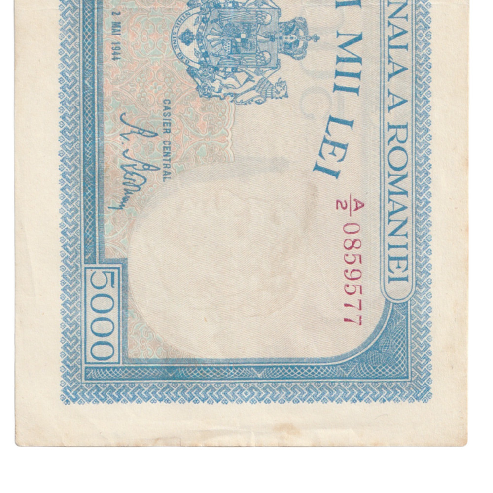Romania , 5000 Lei , 02 May 1944 , VF