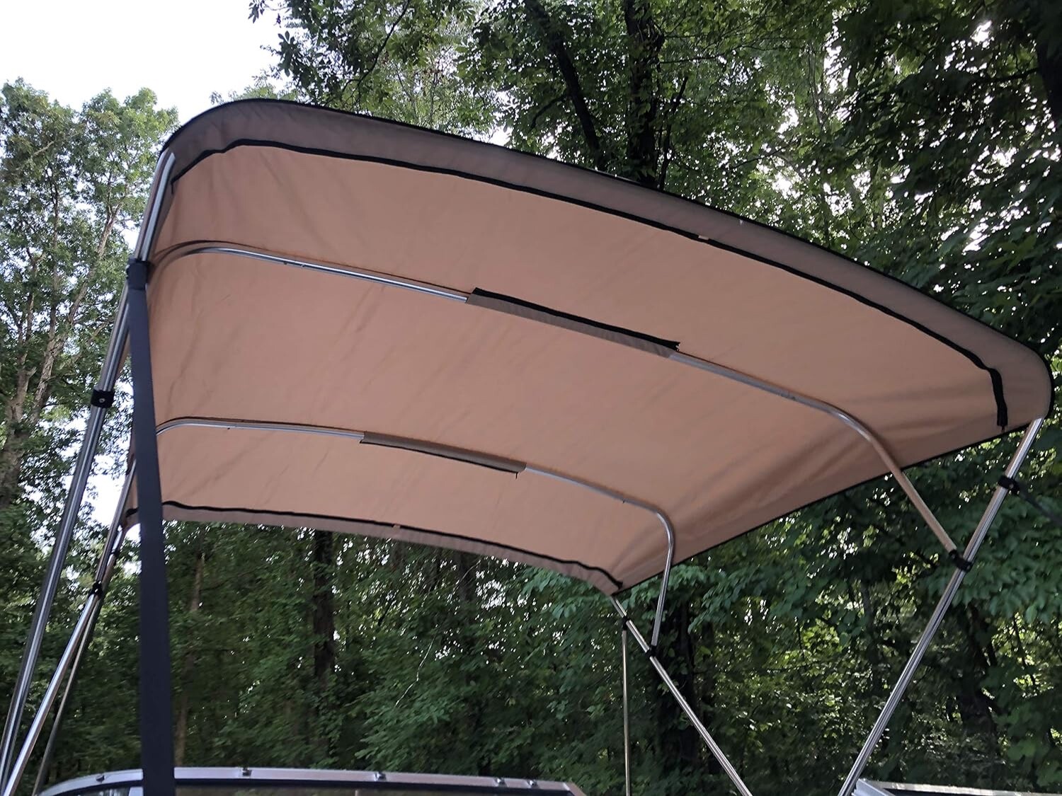 CRO Replacement Bimini Top Canvas+Boot for Sun Tracker Bass Buggy Beige 9'x8.5'