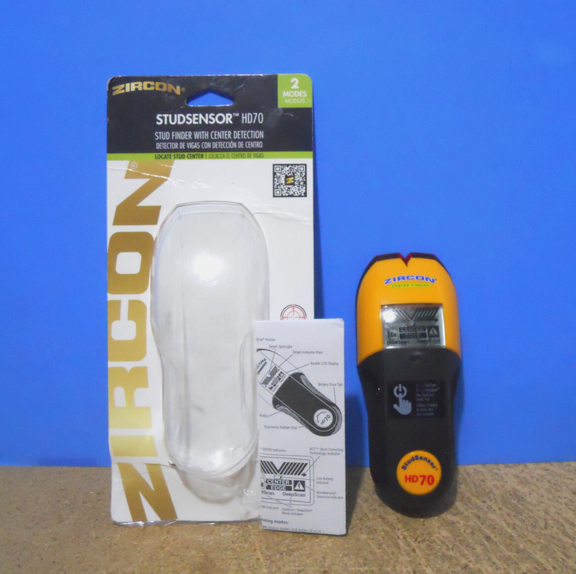 Zircon StudSensor HD70 Stud Finder LED Center Detection Wire Warning