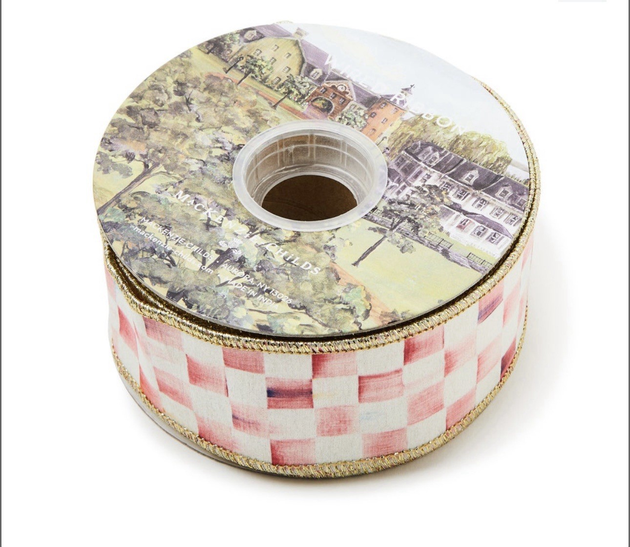 NEW MacKenzie - Childs Rosy Check 2" Ribbon - SOLD BY THE YARD