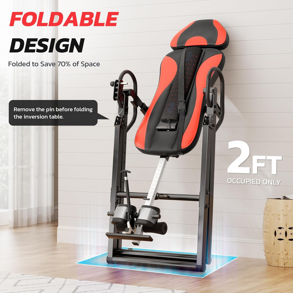 YOLEO Gravity Inversion Table for Back Pain Relief 2026 New Inversion Table W/He