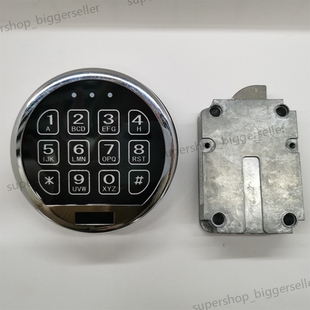 Electronic Safe Lock LED Keypad Chrome Gun Safe Lock Replacement With Swing Bolt