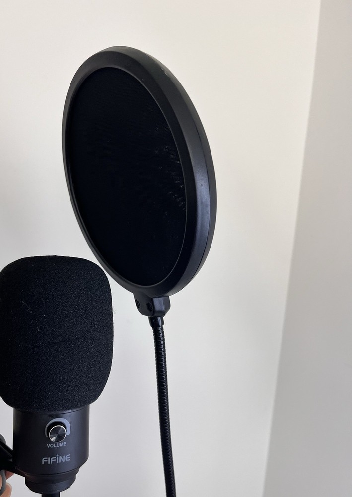 FIFINE USB Condenser Microphone with Pop Filter & Adjustable Mount