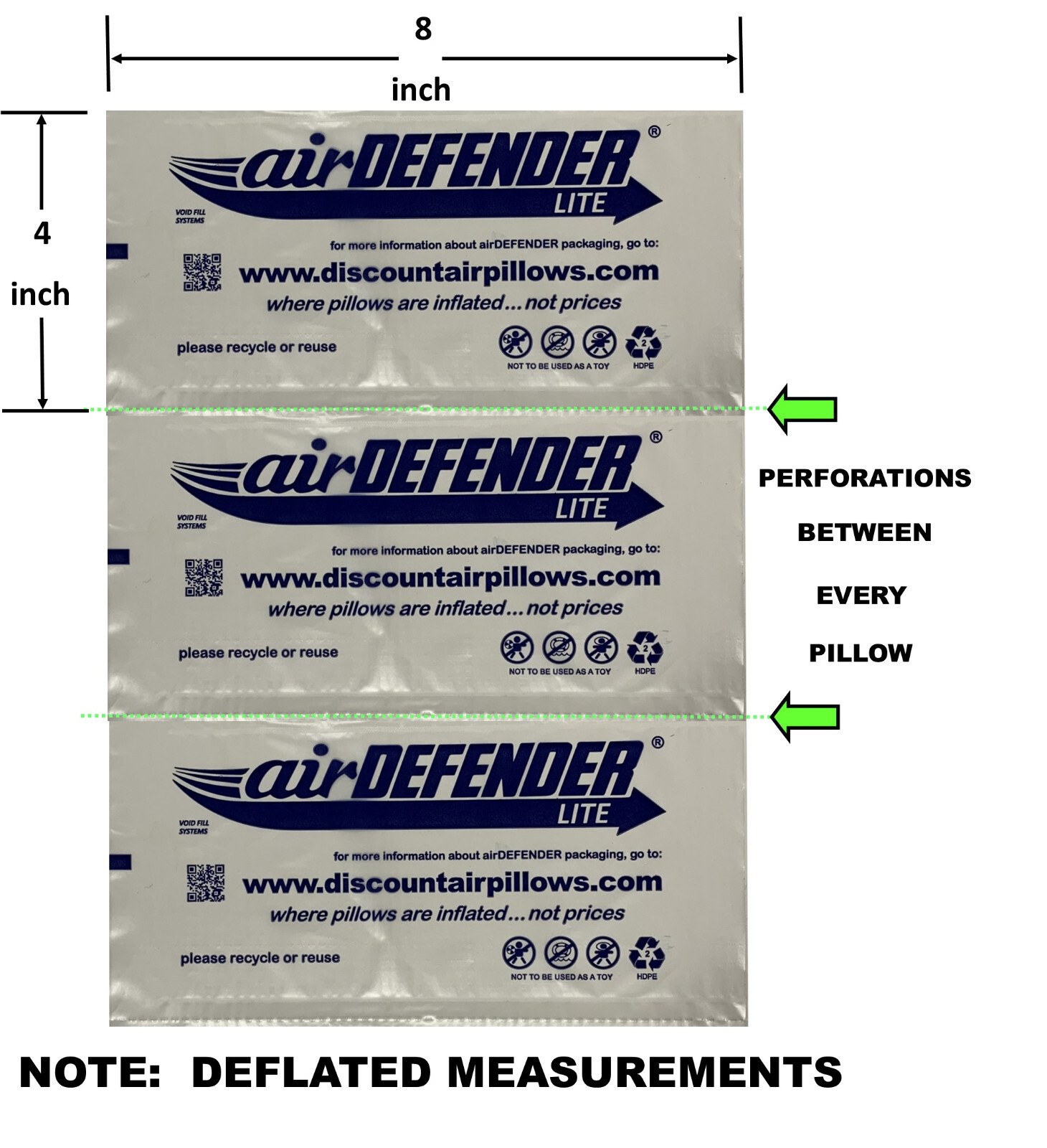 4x8 air pillows 65 COUNT void fill packaging shipping packing peanuts cushion