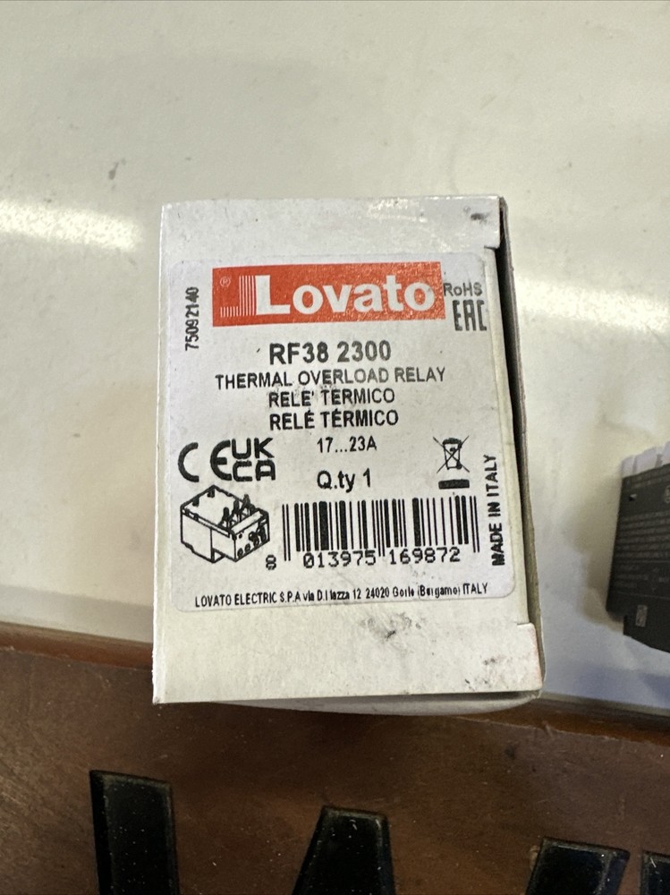 Overload relay RF382300, setting range 17 - 23A for BF09 - BF38 contactor