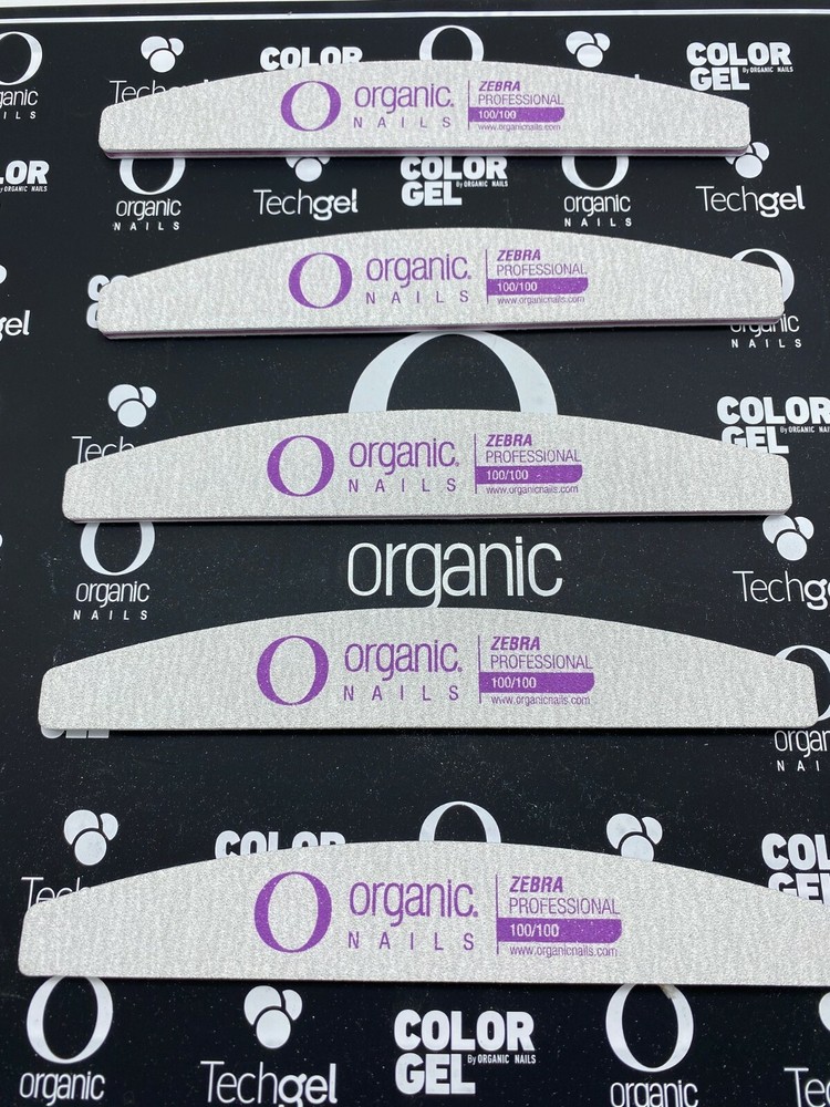 Organic Nails Files 100/100 ZEBRA *5PC*