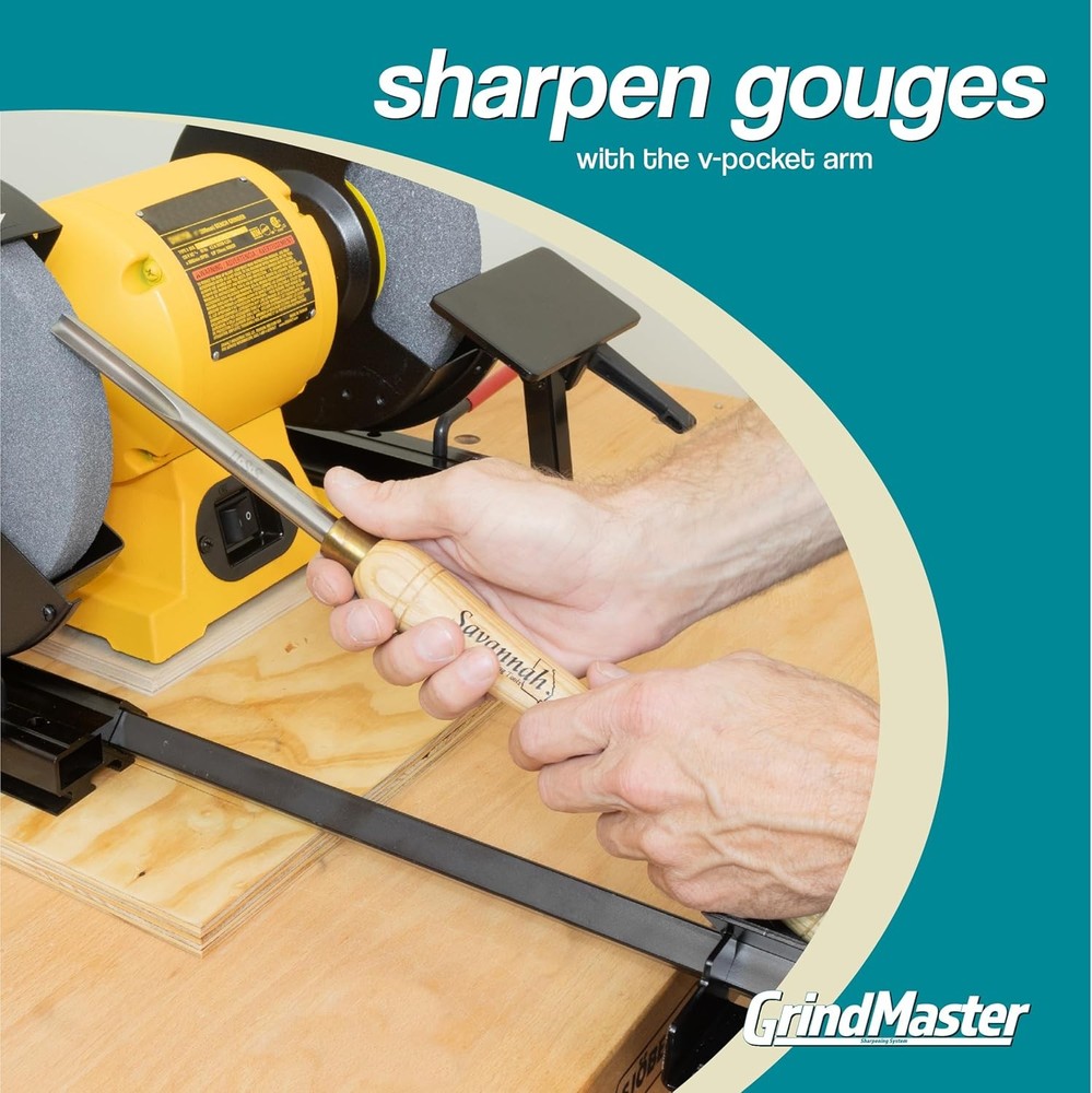 Grindmaster Lathe Tool Sharpening Jig with Quad Setup, Multi-Grind Jig and Two S