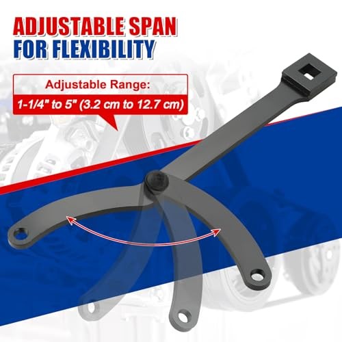 Variable Pin Spanner Wrench, 15PCS Universal Pulley Holder Tool Kit, 1/2"