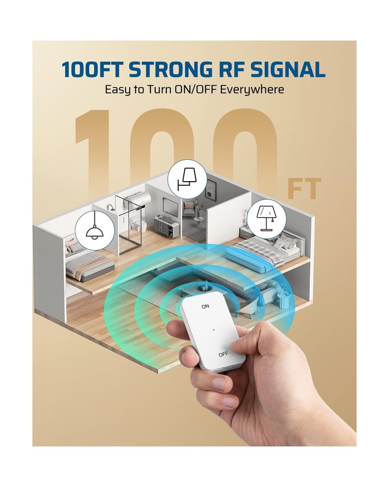 DEWENWILS Remote Control Light Socket, Remote Control Light Bulbs, Wireless L...