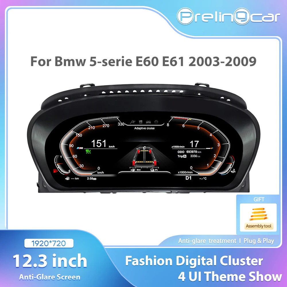12.3 ''Digitale Dashboard with Steering Wheel Control LED Built-in Screen