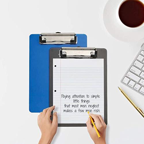 Clip Board Plastic Memo Translucent Blue/Translucent Black 6 x 9 - Small 4