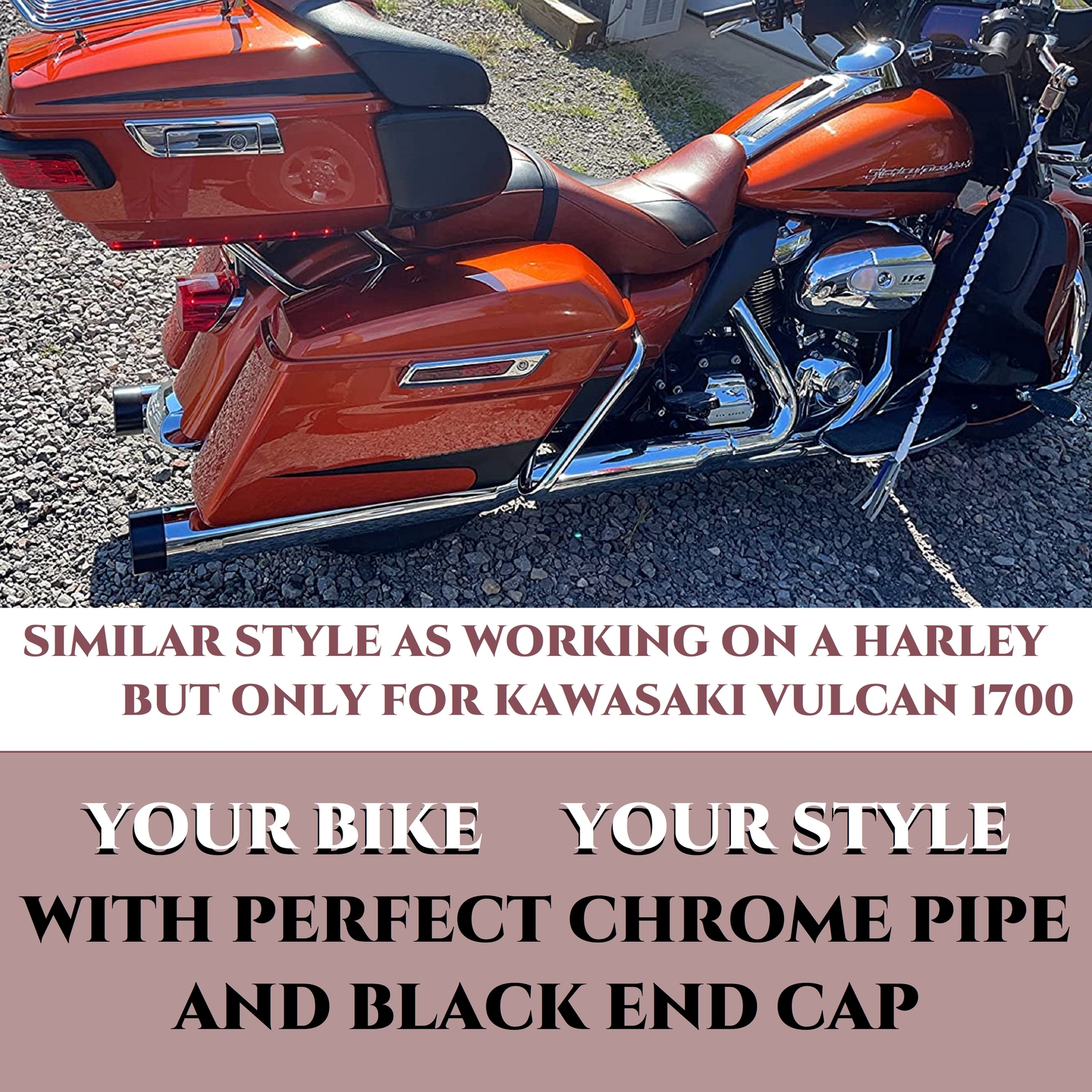 SHARKROAD Exhaust for Kawasaki Vulcan s Exhaust Updating, Vulcan Vaquero 1700