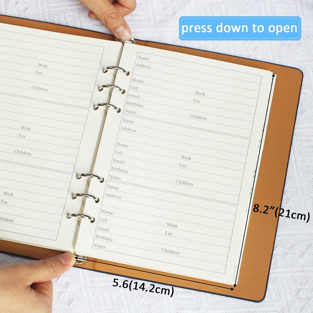 suituts Refillable Address Book with Alphabetical A5