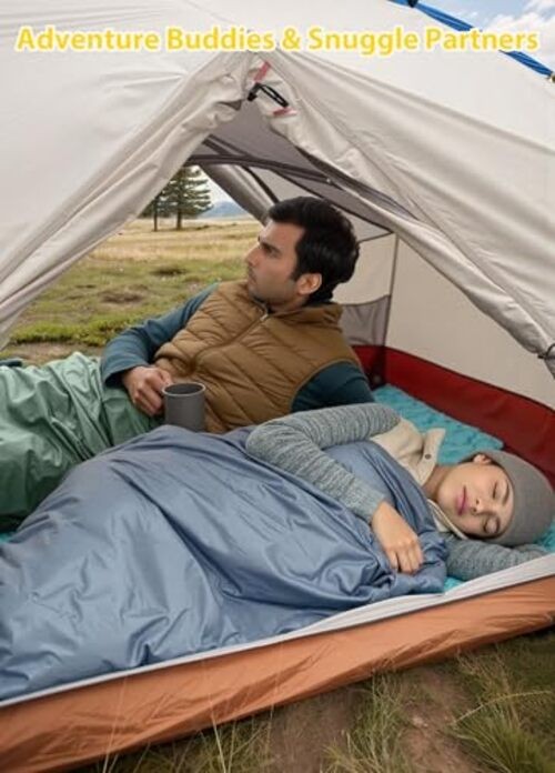 Compact Ultra Lightweight Sleeping Bag Envelope Backpacking Bag with Blue