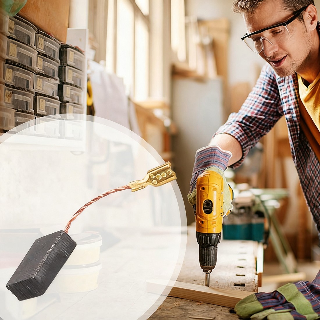 54Pcs Graphite 11Sizes Electric Motor Carbon Brushes Replacement For Power Tool