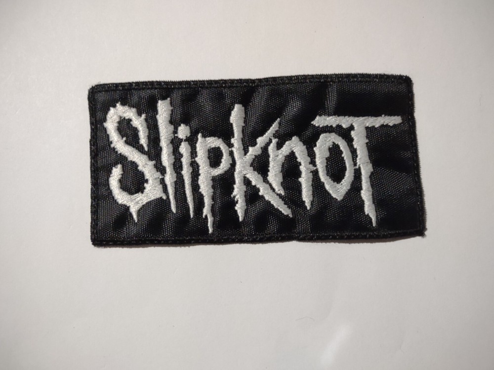 SLIPKNOT,SEW ON WHITE EMBROIDERED PATCH