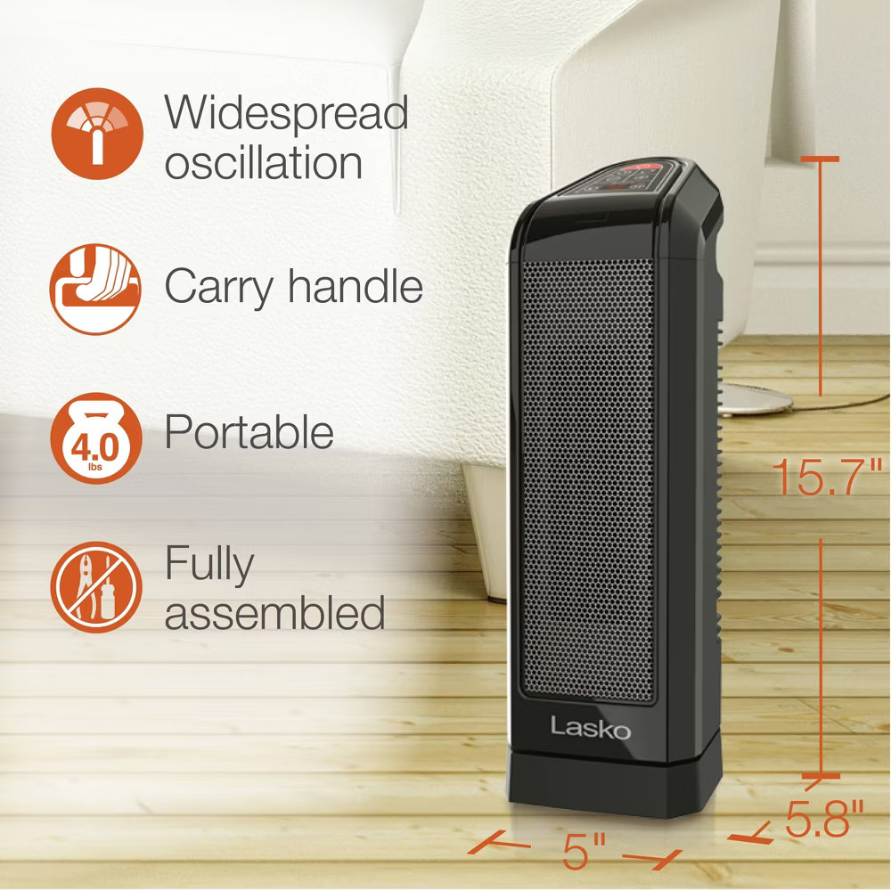 Lasko Digital Ceramic Tower Heater with Remote Control CT16670