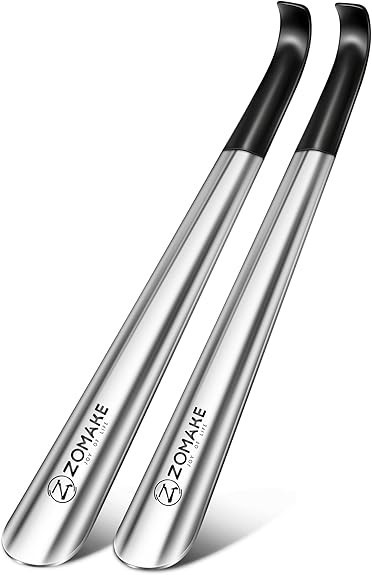 Shoe Horn Long Handle for Seniors 2 Pack,Metal Long Shoehorn for Extra