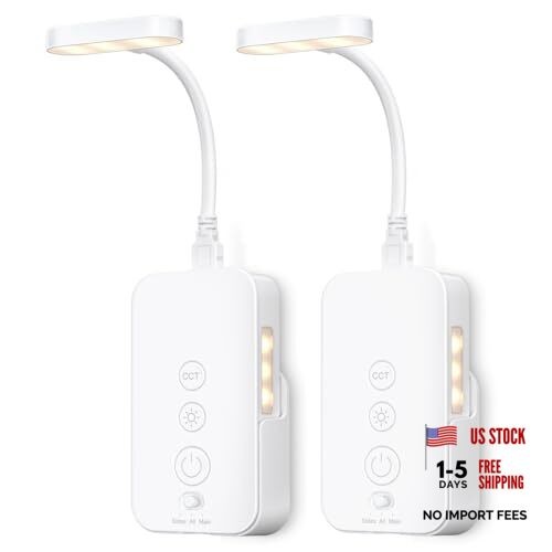 Wall Mounted Reading Light: Dimmable LED Night Lights with Timer & 2Pack White