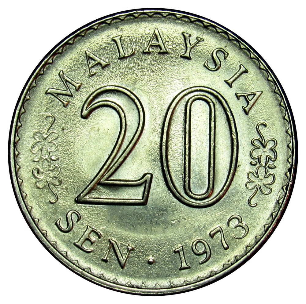 Malaysia 20 Sen coin 1973 KM#4