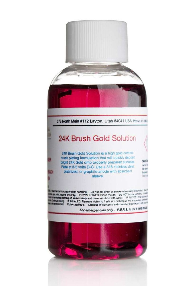 24K Gold Plating Solution - Brush - LIQUID 2 oz - Professional Grade